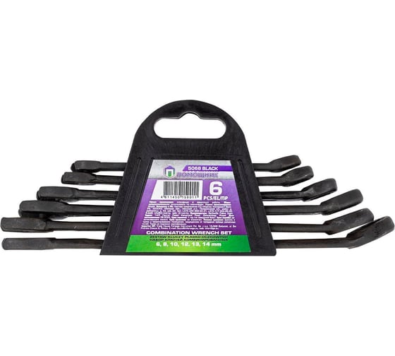 Изображение товара Набор ключей комбинированных 6 предметов Помощник 5068 Black(62082)