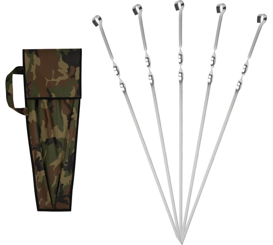 Изображение товара Набор шампуров Ecos 700х15х2 мм, в чехле, 6 шт. 999721