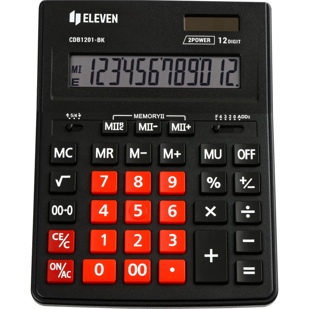 Калькулятор настольный Eleven Business Line CDB1201-BK/RD предлагает пользователям удобство и надежность в повседневных расчетах. Оснащенный 12-разрядным дисплеем, он позволяет выполнять сложные вычисления с высокой точностью. Двойное питание обеспечивает бесперебойную работу устройства, независимо от наличия источника электроэнергии, что делает его идеальным для использования как в офисе, так и в дороге. Размеры 155х205х35 мм делают его компактным и удобным для размещения на рабочем столе. Черно-красный дизайн придает устройству современный и стильный вид, который легко впишется в любой интерьер.