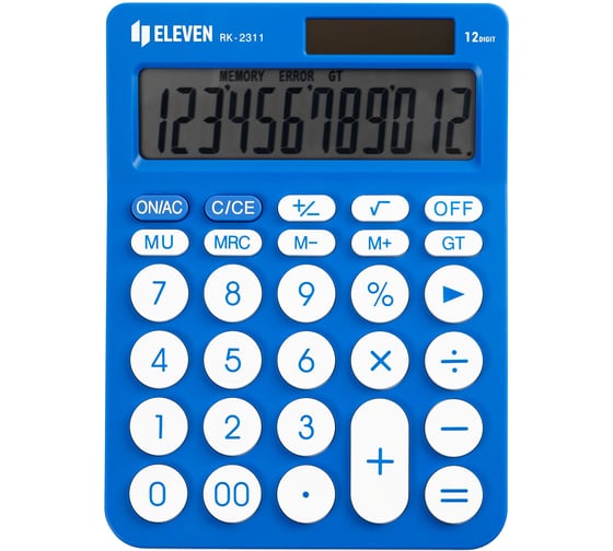 Изображение товара Калькулятор настольный Eleven RK-2311-BL, 12 разрядов, двойное питание, 143х192х26 мм, голубой 365639