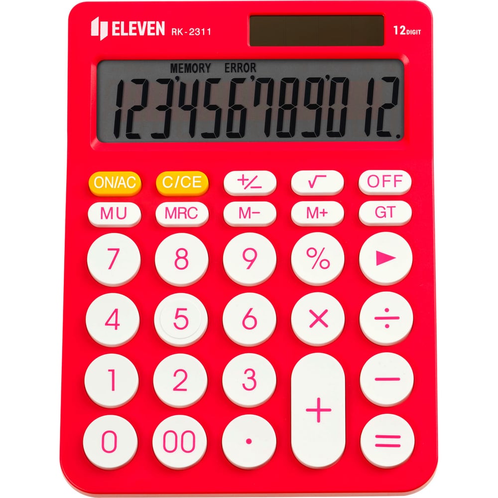Калькулятор настольный Eleven RK-2311-PK - это надежное устройство для повседневных расчетов, которое сочетает в себе функциональность и стильный дизайн. Он оснащен 12-разрядным дисплеем, что позволяет выполнять сложные вычисления с высокой точностью. Двойное питание обеспечивает бесперебойную работу как от батареек, так и от солнечной энергии, что делает его удобным в использовании в любых условиях. Компактные размеры 143х192х26 мм позволяют легко разместить калькулятор на рабочем столе или носить с собой. Яркий розовый цвет корпуса добавляет индивидуальности и подчеркивает современный стиль устройства.