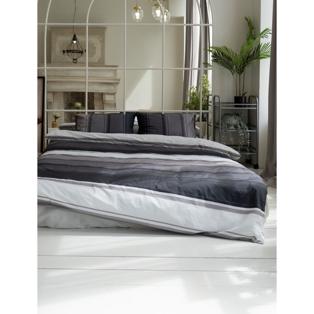 Изображение товара Комплект постельного белья CASADELGUSTO евро перкаль Gradiente de Grafito