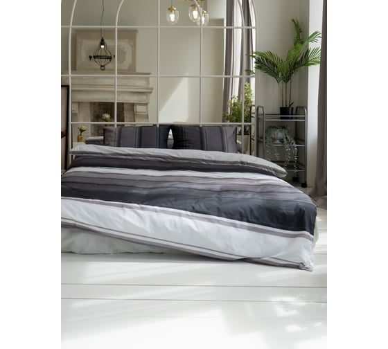 Изображение товара Комплект постельного белья CASADELGUSTO евро, Gradiente de Grafito (Перкаль 200H) 22682