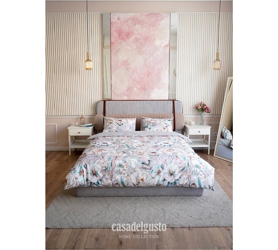 Изображение товара Комплект постельного белья CASADELGUSTO евро, Flores de Verano (Перкаль 180H) 22679