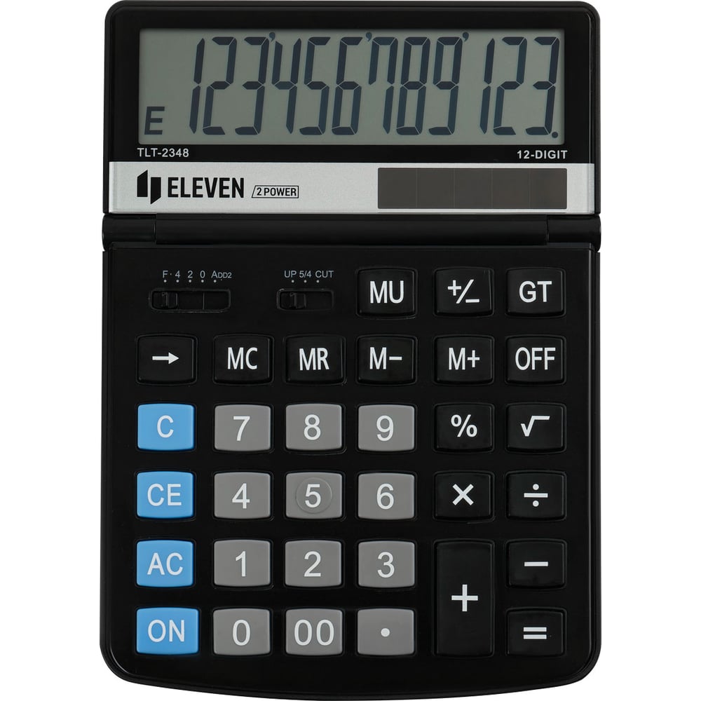 Калькулятор настольный Eleven TLT-2348 - это надежный инструмент для выполнения разнообразных вычислительных задач. Он оснащен 12-разрядным дисплеем, что позволяет работать с большими числами и сложными расчетами. Двойное питание обеспечивает бесперебойную работу устройства как от батареек, так и от солнечной энергии, что делает его удобным для использования в любых условиях. Регулируемый угол наклона дисплея позволяет настроить его для комфортного просмотра, снижая нагрузку на глаза. Компактные размеры 140х197х26 мм делают калькулятор удобным для размещения на рабочем столе, не занимая много места. Этот калькулятор станет надежным помощником в офисе или дома, обеспечивая точность и удобство в работе.