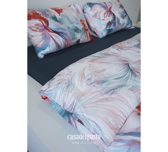 Изображение товара Комплект постельного белья CASADELGUSTO евро, Acuarela mares (Сатин Lux 300 TC) 22667