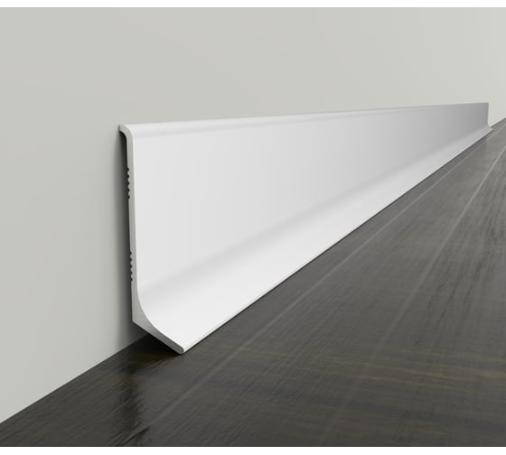 Изображение товара Плинтус ДИАЛ 60 3 000 - 6063 Т6 RAL9016 Транспортный белый, глянец 4687205754042