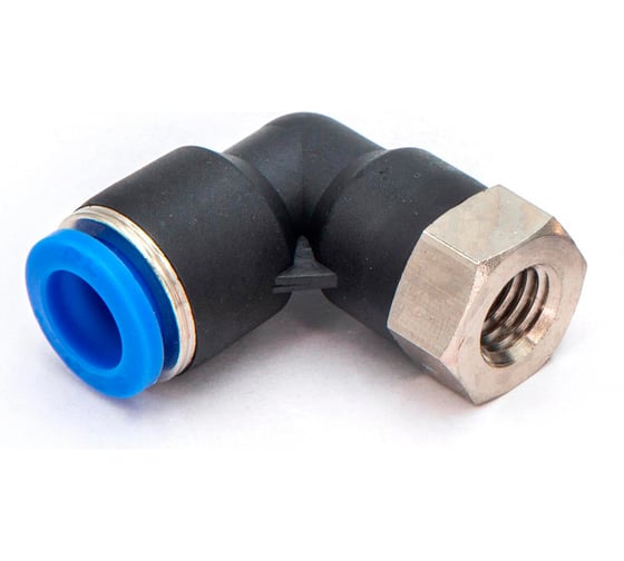 Изображение товара Пневмофитинг цанговый L-образный с внутренней резьбой HIMPT PLF 6-М6х1 00-00009958