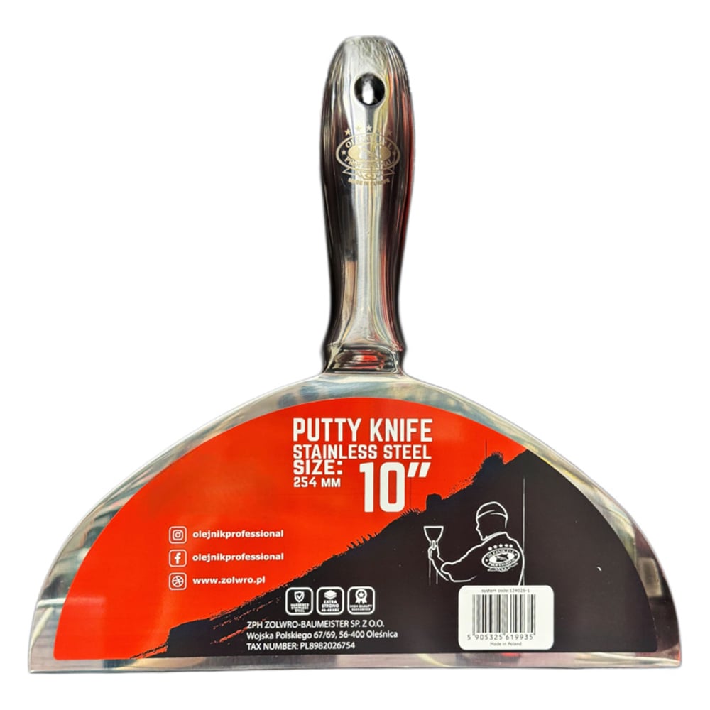 Изображение товара Профессиональный цельнометаллический шпатель Olejnik 124025-1 250мм