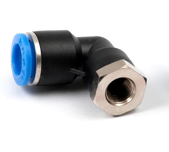 Изображение товара Пневмофитинг цанговый L-образный с внутренней резьбой HIMPT PLF 12-02 (R1/4) 00-00002381