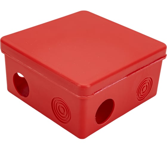 Изображение товара Коробка распаячная для открытой проводки Урал ПАК КРАСНАЯ 100x100x50мм с гермовводами, ОГНЕСТОЙКАЯ (FR) КО-32013100-018-i