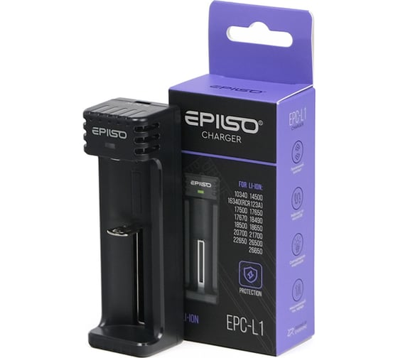 Изображение товара Зарядное устройство Epilso (1х 10340, 14500, 16340, 18650, 26650) EPC-L1