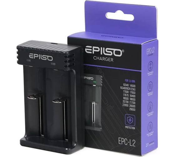Изображение товара Зарядное устройство Epilso (1-2х 10340, 14500, 16340, 18650, 26650) EPC-L2