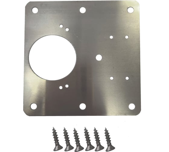 Изображение товара Пластина ремонтная под мебельную петлю Левша 35 мм, нержавеющая сталь У8-4049