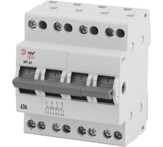 Изображение товара Выключатель-разъединитель трехпозиционный ЭРА ВРТ63 PRO VRT63463 4Р 63А Б0061689