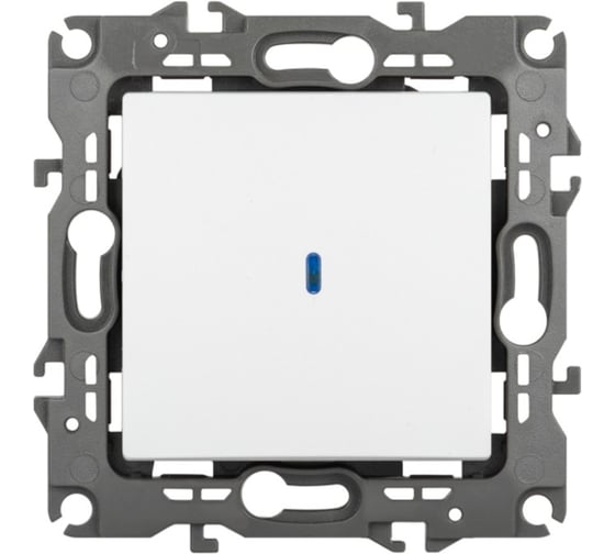 Изображение товара Выключатель ЭРА Серия 12 12110201М с подсветкой, 10АХ250В, белый матовый Б0065679