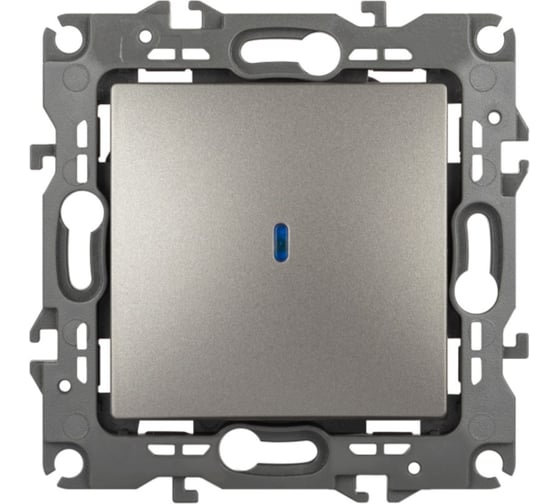 Изображение товара Выключатель ЭРА Серия 12 12110216 с подсветкой, 10АХ250В, титан Б0065718