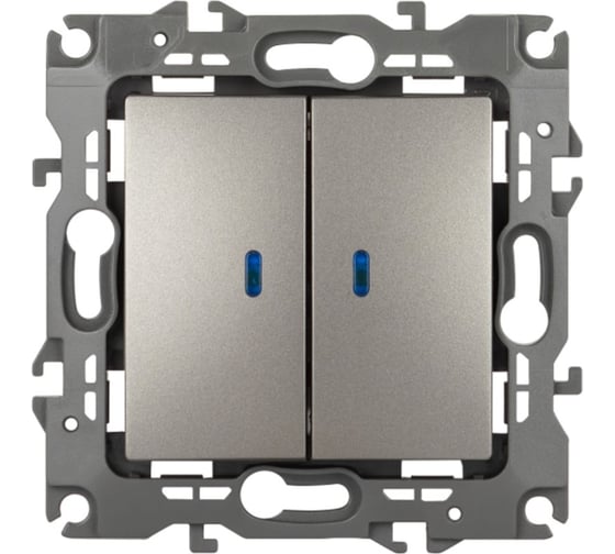 Изображение товара Выключатель ЭРА Серия 12 12110516 с подсветкой, 10АХ250В, титан Б0065719