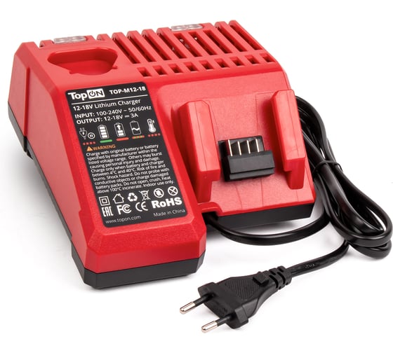 Изображение товара Зарядное устройство для аккумуляторов Milwaukee M12-18 12V-18V 4932352959 TopOn TOP-M12-18