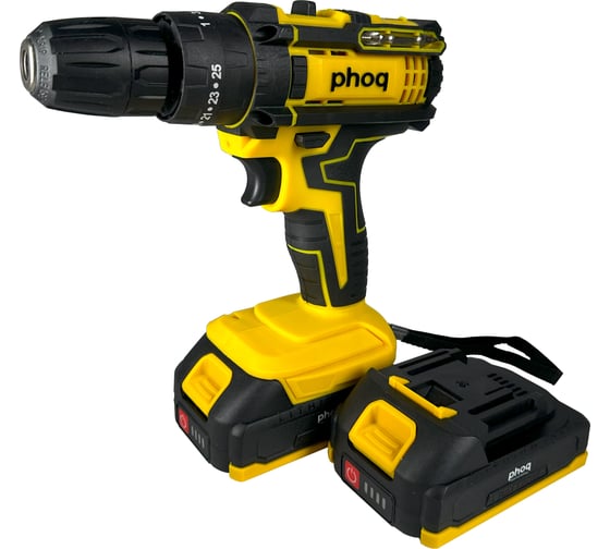Изображение товара Аккумуляторная ударная дрель-шуруповерт PHOQ 36 Н/м 21В АКБ 2.0 Ач DYDB1-1