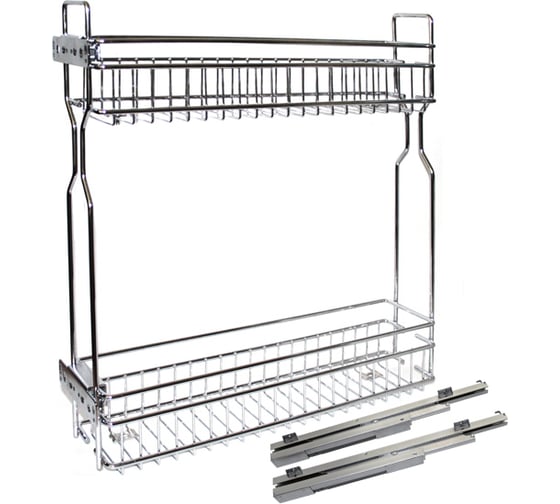 Изображение товара Бутылочница с направляющей скрытого монтажа и доводчиком Mebax для модуля, 150 мм, Справа, 450х95х500 мм 00-00003020