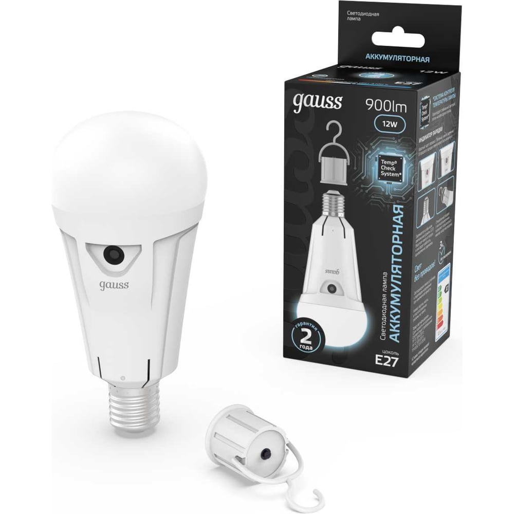 Изображение товара Аварийная лампа Gauss A80 12W 900lm 4100K Е27 с аккумулятором
