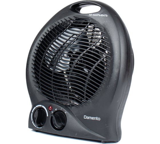 Изображение товара Тепловентилятор Damento TE-05В, мощность 2000 Вт, нагрев. эл. спираль, 3 реж.работы, черный(1/8) 022961