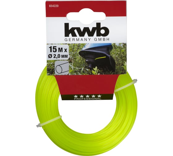 Изображение товара Леска для триммера Profi kwb 2 мм, 15 м, нейлон, профиль круг 654220