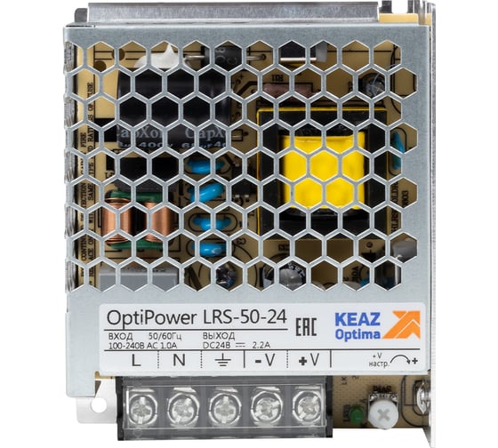 Изображение товара Блок питания панельный КЭАЗ OptiPower LRS 50-24 2.2A 328872