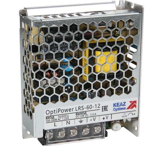 Изображение товара Блок питания панельный КЭАЗ OptiPower LRS 75-12 6A 328876