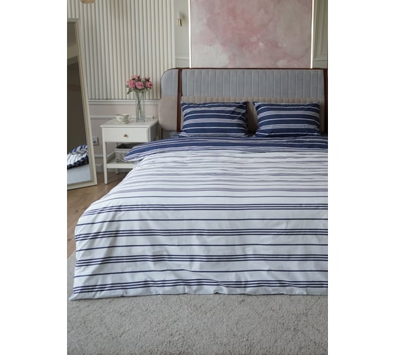 Изображение товара Комплект постельного белья CASADELGUSTO евро, Océano Azul (Перкаль 200H) 22694