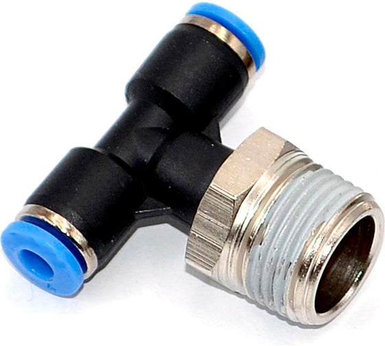 Изображение товара Пневмофитинг цанговый Т-образный HIMPT PТ 8-01, с наружной резьбой R1/8 00-00010373