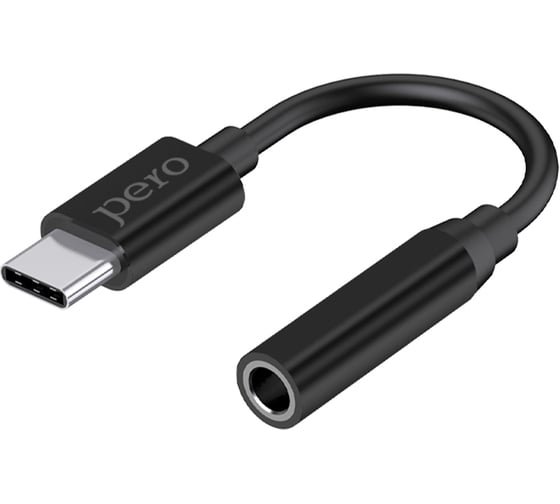 Изображение товара Адаптер Pero AD09 USB-C TO MINI JACK 3.5MM, черный PRAD09BK