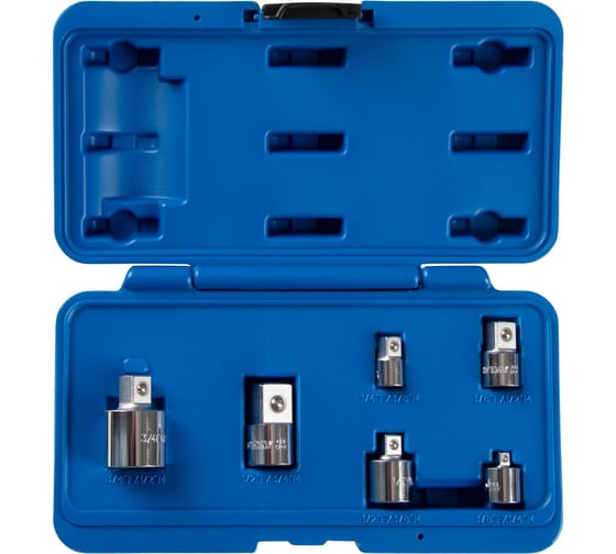 Изображение товара Набор переходников KING TONY 1/4, 3/8, 1/2, 3/4, 6 предметов, кейс 78106