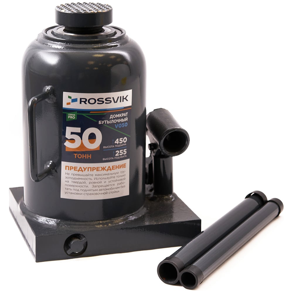 Изображение товара Домкрат бутылочный Rossvik PRO V050, 50 тонн, гидравлический