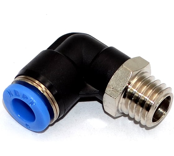 Изображение товара Пневмофитинг цанговый L-образный HIMPT, с наружной резьбой PL 6-М10х1.5 00-00012489
