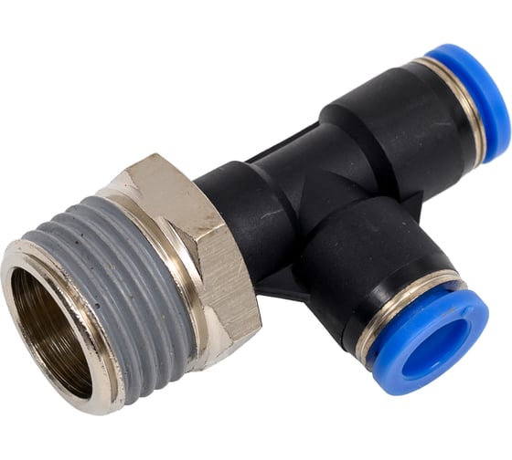 Изображение товара Пневмофитинг цанговый Т-образный HIMPT с наружной резьбой PD 8-04, R1/2 00-00014125