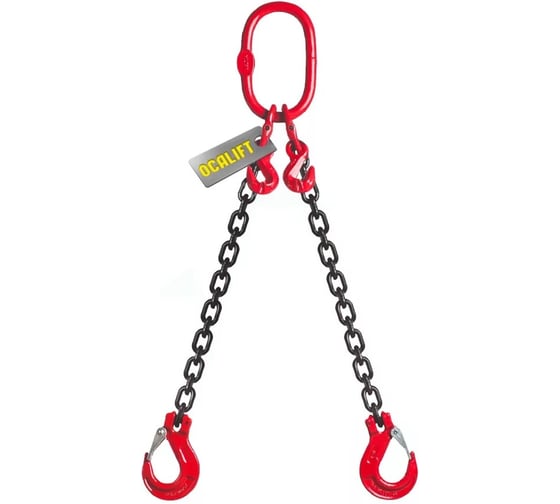 Изображение товара Цепной строп OCALIFT 2СЦ 7,5т 1,5м с укоротителями двухветвевой цепь глазированная 13x39 T8 G80 2sc7500t15hf
