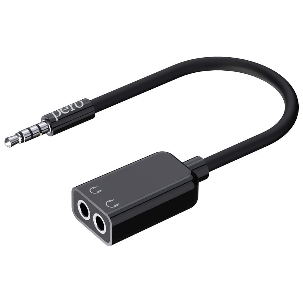 Изображение товара Аудио разветвитель PERO AD06 AUX SPLITTER, черный PRAD06PSBK