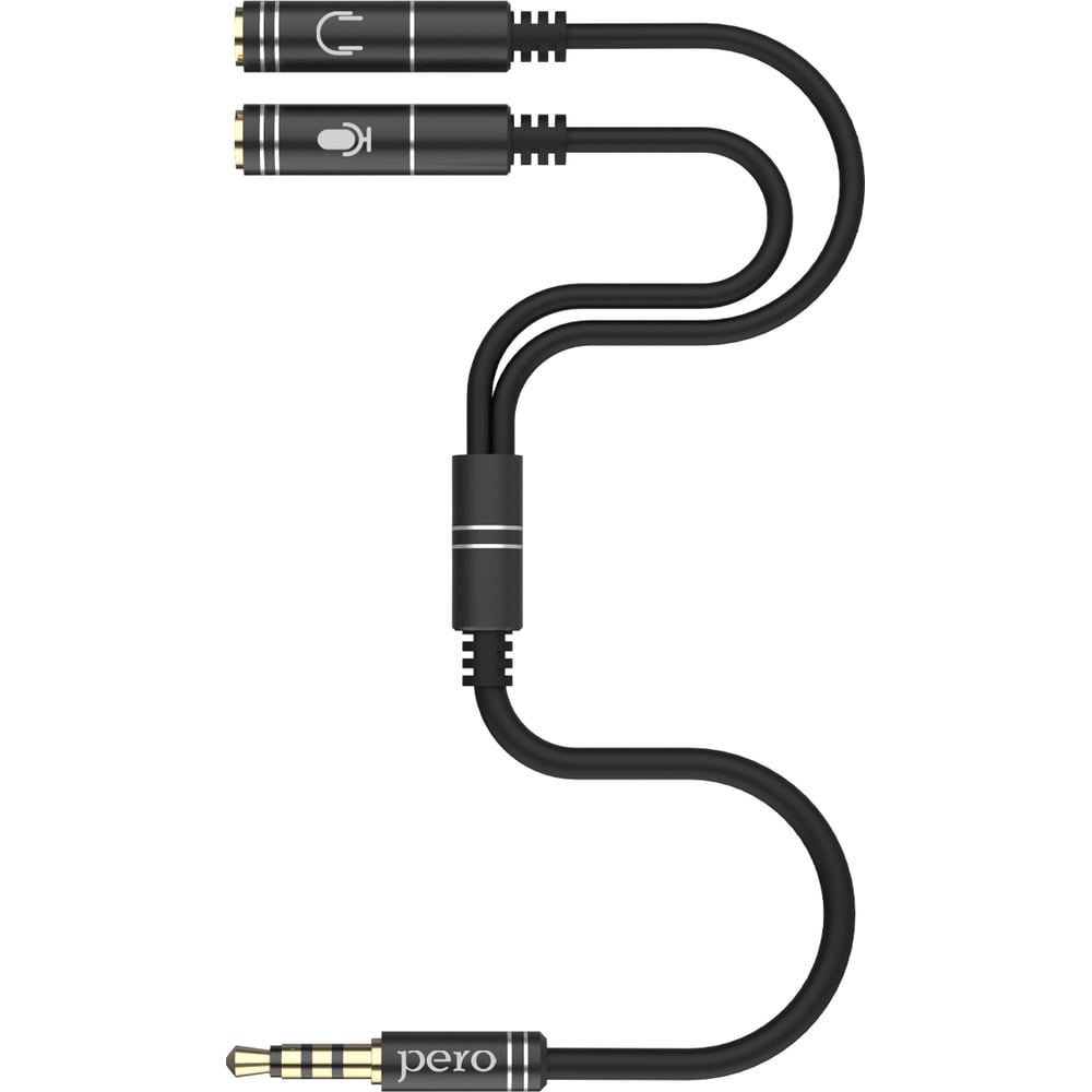 Изображение товара Разветвитель PERO AD08 PREMIUM AUX SPLITTER MIC + SPEAK Черный