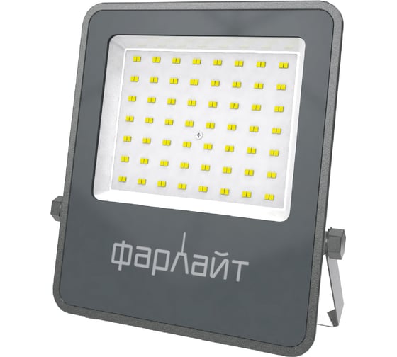 Изображение товара Прожектор светодиодный Фарлайт СДО Акцент 100Вт 5000К IP65 серый корпус полноразмерный FAR002365