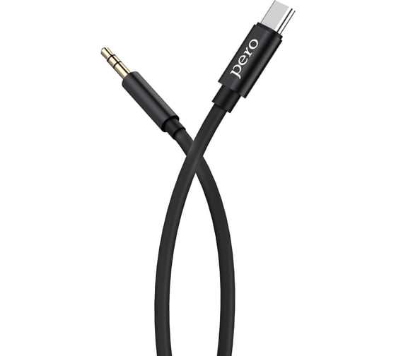 Изображение товара Аудио-кабель PERO MC-02 TYPE-C TO 3.5 JACK, 1м, Black PRMC-02T1MB