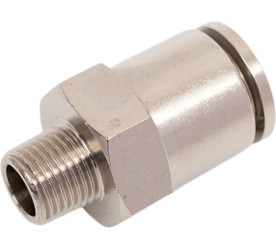 Изображение товара Пневмофитинг латунный прямой HIMPT NPCT 10-01, с наружной резьбой R1/8 00-00012545