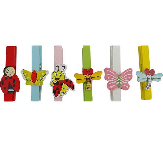 Изображение товара Декоративные прищепки PARK Летний день 6 шт. 109014