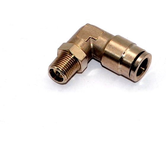 Изображение товара Пневмофитинг латунный L-образный HIMPT NPLT 08-01, с наружной резьбой R1/8 00-00012552