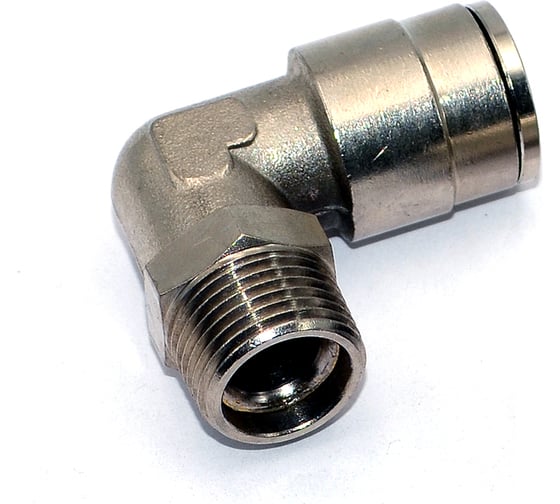 Изображение товара Пневмофитинг латунный L-образный HIMPT NPLT 12-03, с наружной резьбой R3/8 00-00012559
