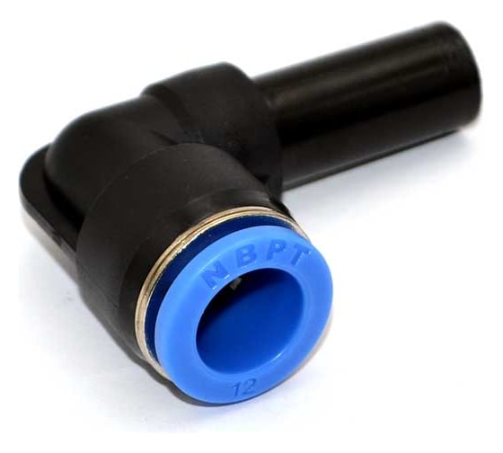 Изображение товара Фитинг пневматический цанговый HIMPT PLJ 12, пластиковый, L-образный 00-00012572