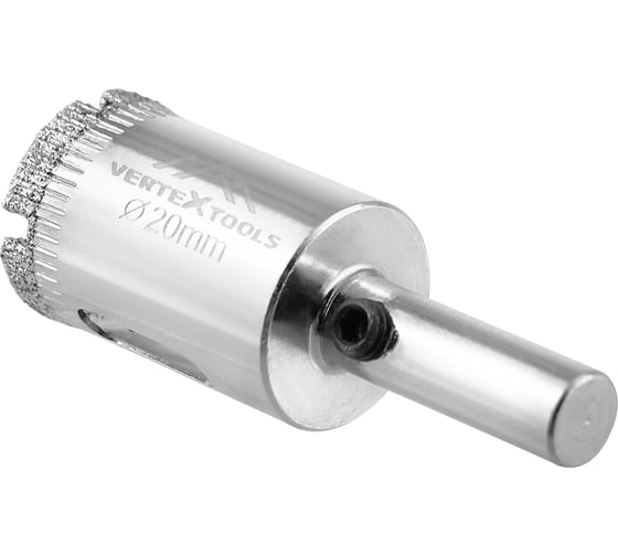 Изображение товара Коронка с центрирующим сверлом по стеклу и керамике (20Х55 мм) Vertextools 336-20-55