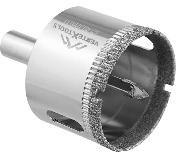 Изображение товара Коронка с центрирующим сверлом по стеклу и керамике (40х55 мм) Vertextools 336-40-55