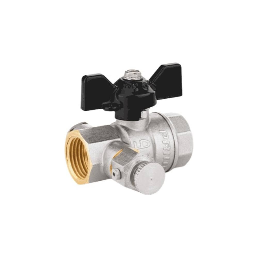 Изображение товара Шаровой кран LD Pride 44.15.В-В.С.Б М20 с дренажем и воздухоотводчиком